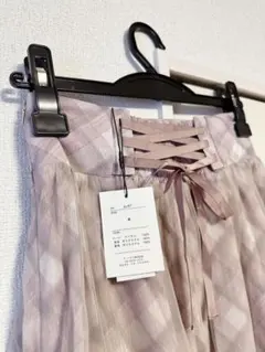 GRL シアーチェック柄バックレースアップスカート ［pu47］