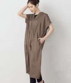 COMME CA ISM カッセンツイル　ワンピース ブラウン F