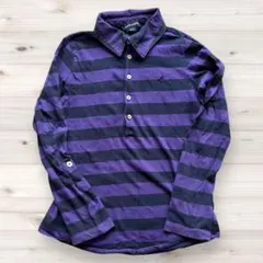 ラルフローレン キッズ ラガーシャツ ボーダー 紫 紺 120〜130相当