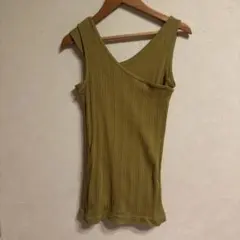 JEANASIS アシンメトリーリブ ニットタンクトップ イエローのサムネイル