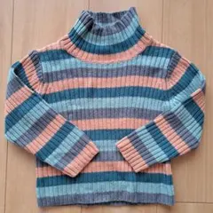 BeBe ストライプ タートルネックセーター 100