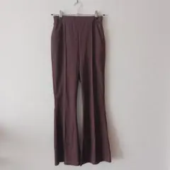 【レディース】ブラウン フレアパンツ ウエストゴム入り　クラシカルエルフ