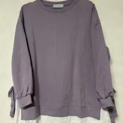 パープル 長袖 Tシャツ Lサイズ