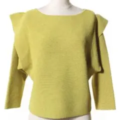 【美品】EPOCA エポカ フリルニット　40 L グリーン　黄緑