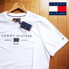 TOMMY HILFIGER 26ss 新作 スタックロゴ Tシャツ 白 Lのサムネイル