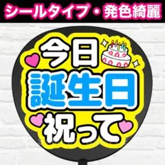 誕生日祝って　水色×黄色　うちわ　文字　ファンサ 文字