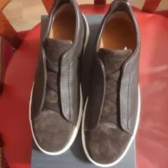 ゼニア(Ermenegildo Zegna) ブラウンスリッポンスニーカーのサムネイル