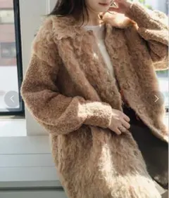 kastane ウェーブ起毛ロングニット シャギー　ボア