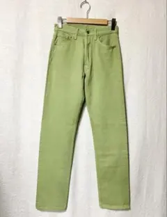 【Levi's】90s USA製 501 デニムパンツ グリーン W28 L34