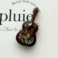オイル入り☆ギターチャーム☆ハンドメイドレジンキーホルダー