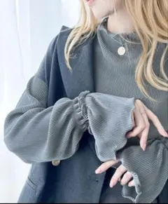 クラシカルエルフ　キャンディー スリーブ プリーツ メロー トップス