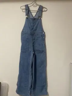 デニムブルー ワイドレッグサロペット　GU Sサイズ
