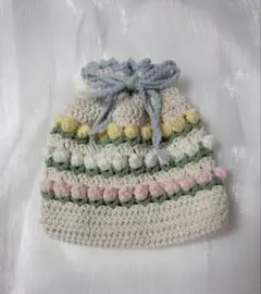 ⋆⸜チューリップ巾着⸝‍⋆かぎ針編み ハンドメイド 編み物
