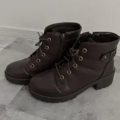 ダークブラウン レザー ブーティ