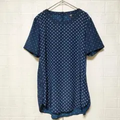 ドット柄 半袖トップス L ユニクロ UNIQLO