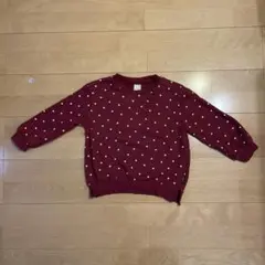 petit main ハート柄長袖カットソー 110