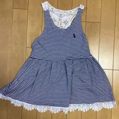 ポロ ラルフローレン ノースリーブ ワンピース 140cm ボーダー 美品