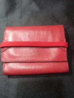 イル・ビゾンテ　赤 レザー 三つ折り財布
