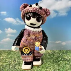 ロボホン　春夏　ニットロンパース&くま耳帽子　❤️ミックスピンク