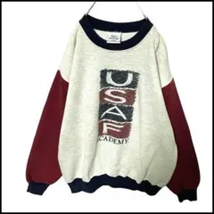 90s 古着　ヴィンテージ　スエットトレーナー　ビッグプリント　L　グレー