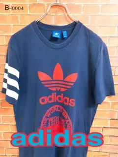 adidas アディダス originals Tシャツ ネイビー ビックロゴ
