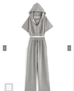 GRL ショート丈パーカー キャミ pm229a グレー M 上のみ