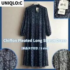 新品 UNIQLO : C シフォンプリーツワンピース S ペイズリー 完売品