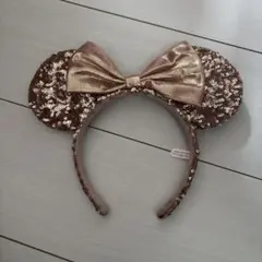 ディズニー ミニー カチューシャ ピンクゴールド スパンコール