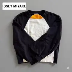 A■ ISSEY MIYAKE イッセイミヤケ トレーナー ペンギン 黒 白 M