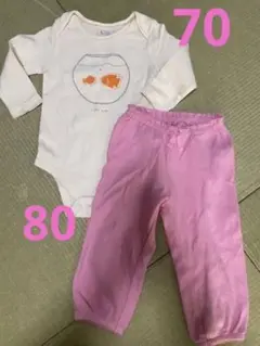 ベビーギャップ　長袖ロンパース　長ズボン　パジャマ　70 80