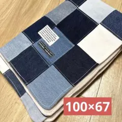 デニムリメイクブランケット　❤️秋冬用　フリース　パッチワーク