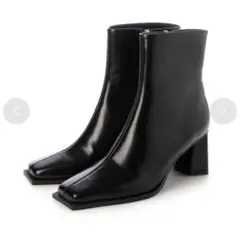 EVOL ショートブーツ レザー ブラック 24.5cm