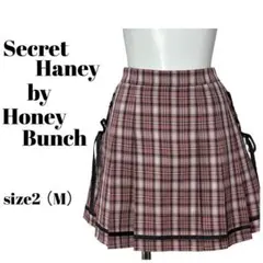 Secret Honey レースアップ チェック プリーツスカート Mサイズのサムネイル