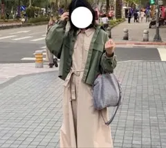 niko and ニコアンド　スクエアショートワークジャケット　カーキ