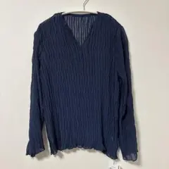 JUNOAH 新品未使用 ネイビー シアートップスのサムネイル