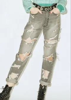 jouetie ダメージボーイズデニム グレー