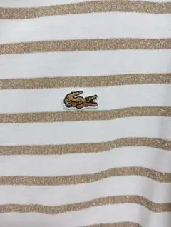 [希少！限定モデル] LACOSTE L!VE美品 ゴールドロゴワニボーダーS