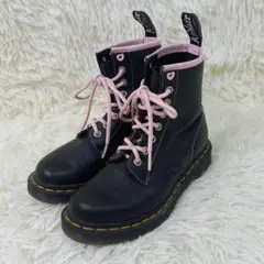 Dr.Martens ドクターマーチン 8ホールブーツ ブラック ピンク UK3