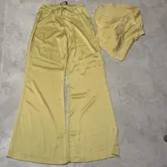 ZARA サテン セットアップ イエロー XS