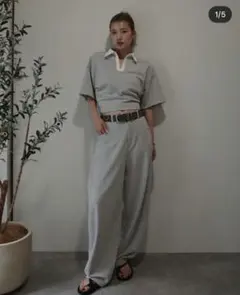 マチャット メランジ ツイル パンツ タックパンツ 先行 - メルカリ