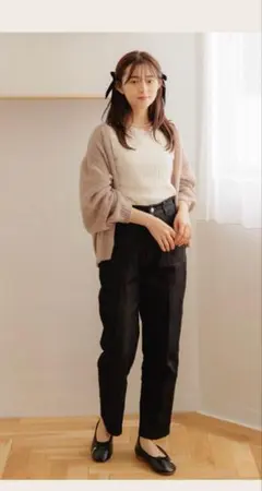 flowerclean denim pants2ブラックデニムパンツセンタプレス