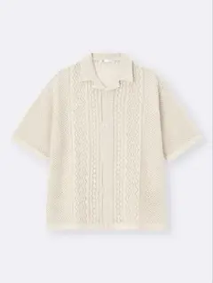 GU ウォッシャブルメッシュニットシャツ　３XL