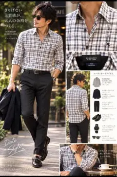 【美品】BURBERRY BLACK LABEL チェック柄長袖シャツ 3サイズ