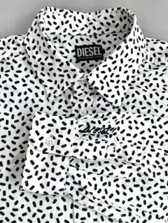 DIESEL 長袖シャツ(XL)白地に黒点模様