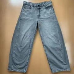 ⭐️ GU バレルレッグジーンズ 34インチ グレー 股下72 359217 ⭐️