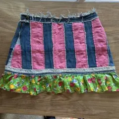 デニムミニスカート 春　端切れ　古着