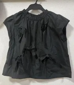 La boutique BonBon リボンブラウス ブラックのサムネイル