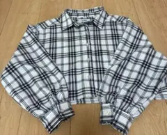 【N様専用】ラブトキ　チェックシャツ　S（140）　白×黒