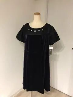 O482新品レースベロアワンピース ベルベット23号結婚式大きいサイズ