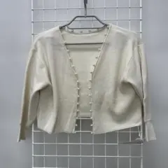 499 PROPORTION 7分袖パール畦カーディガン ホワイトのサムネイル